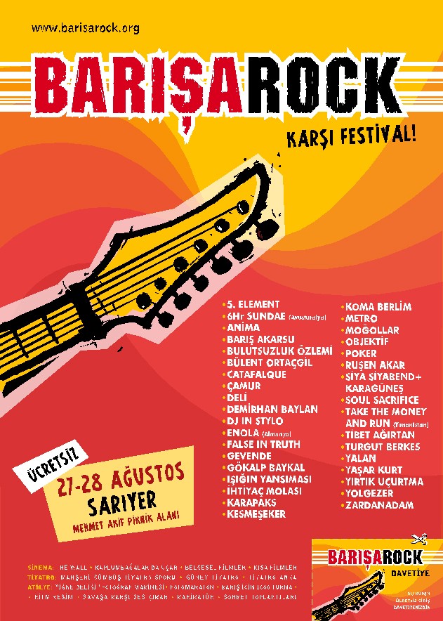 Barışarock 2005 afişi, grup listesi ve 27 28 Ağustos tarihi